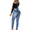 Denim Overall Pants Ripped Jeans Pinafore Trousers - Image 5
