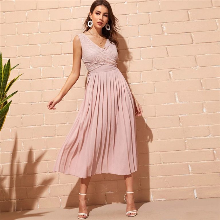 Elegant Criss-cross Wrap Lace Double V Neck Long Party Dress