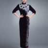 Elegant Crystal Velour Cheongsam Dress for Women - Image 2