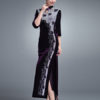 Elegant Crystal Velour Cheongsam Dress for Women - Image 3