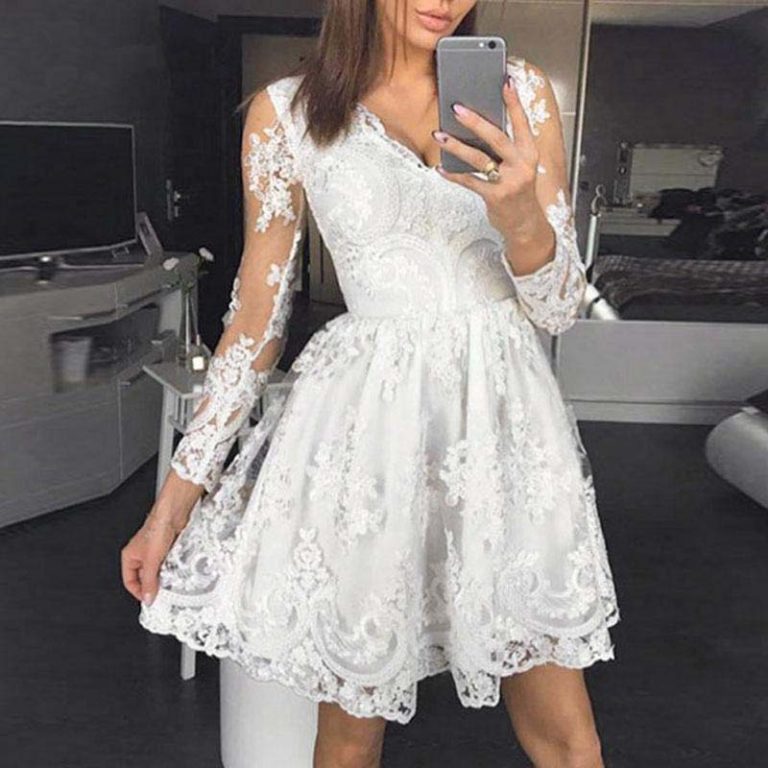 Elegant Embroidery Lace Midi Dress