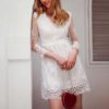 Elegant Embroidery Lace Midi Dress - Image 3