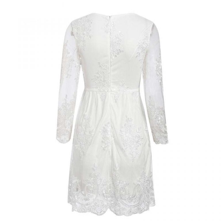 Elegant Embroidery Lace Midi Dress - Image 7