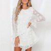 Elegant Lace up Long Sleeve Party Dress