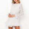 Elegant Lace up Long Sleeve Party Dress - Image 3