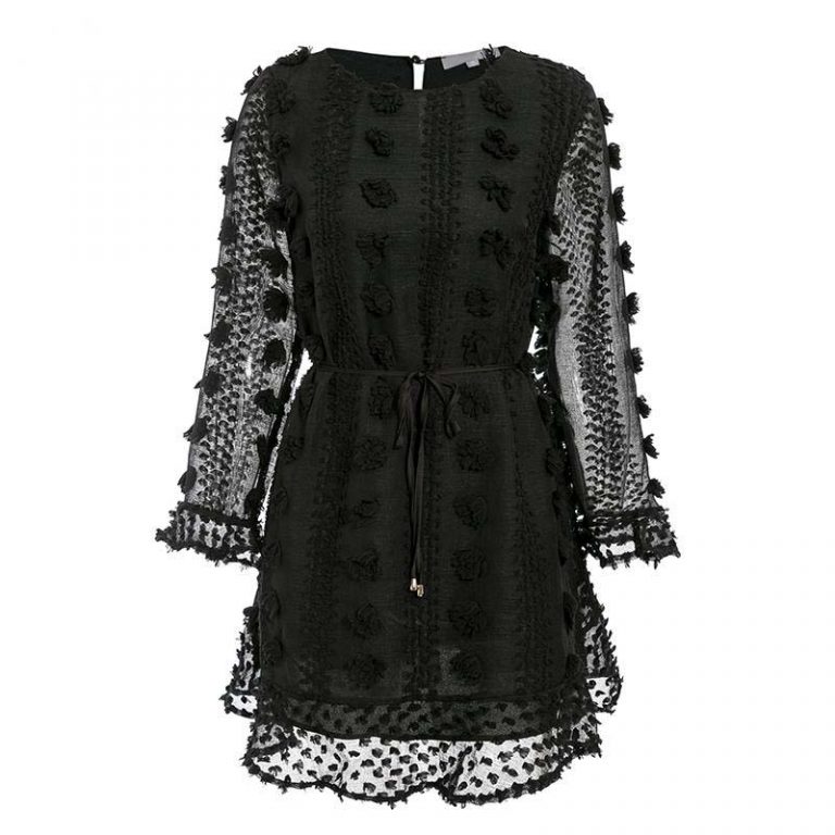 Elegant Lace up Long Sleeve Party Dress - Image 7
