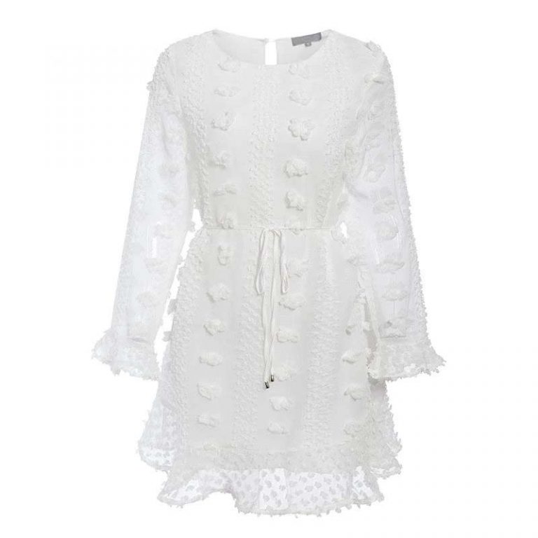 Elegant Lace up Long Sleeve Party Dress - Image 9