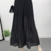 Elegant Pintuck Chiffon Wide Leg Pants for Women