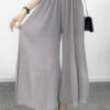 Elegant Pintuck Chiffon Wide Leg Pants for Women - Image 6