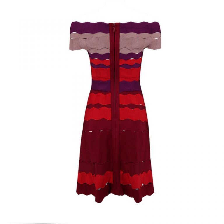 Elegant Sexy Slash Neck Casual Evening Party Dress - Image 3