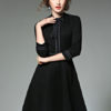 Embellished Collar Half Sleeve Slim Fit Flare Dress With Bow - Image 5