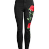Embroidered Rose Skinny High Waisted Denim Jeans - Image 2