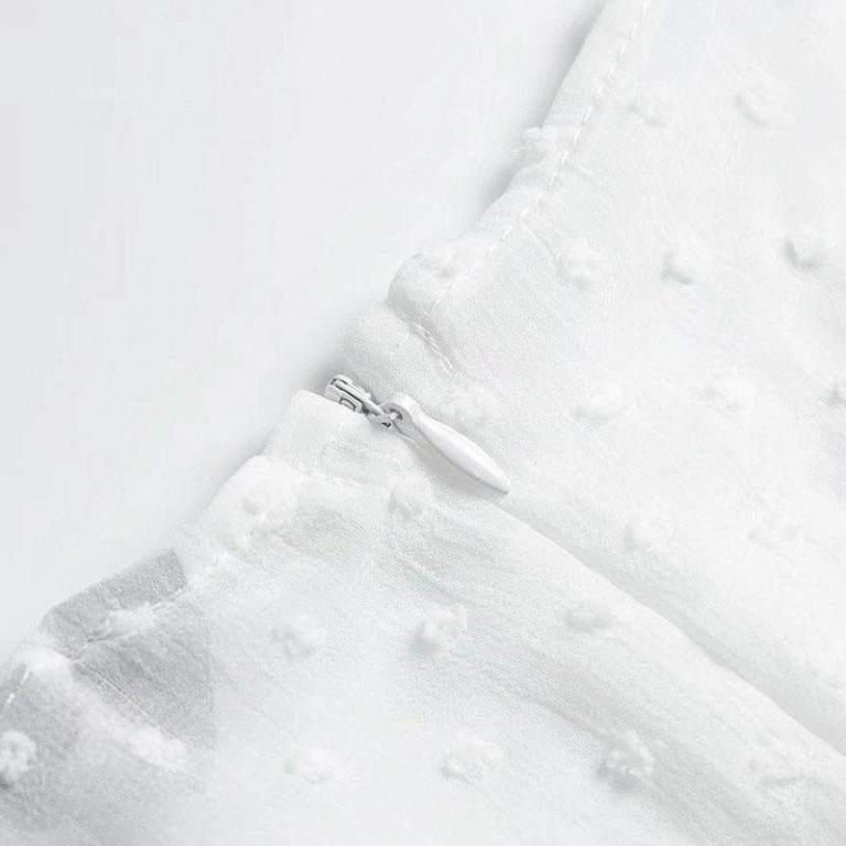 Fashion Polka Dot Chiffon Mini Dress Long Sleeve Bow - Image 11