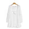 Fashion Polka Dot Chiffon Mini Dress Long Sleeve Bow - Image 7