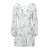 Fashion V Neck Backless Chiffon Short Dress - Image 8