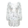 Fashion V Neck Backless Chiffon Short Dress - Image 9
