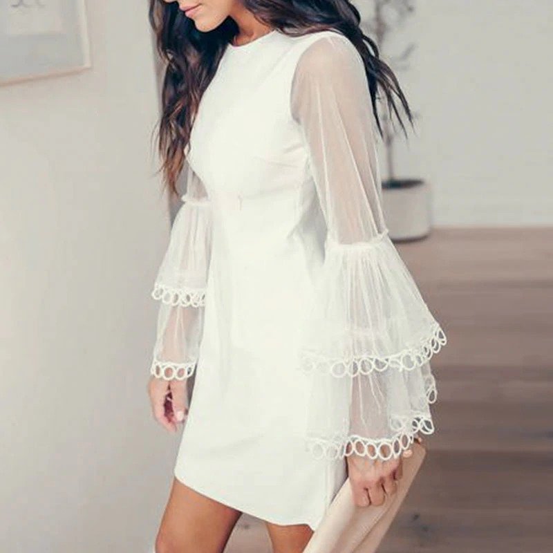 Flare Sleeve Feminino Bodycon Dresses - Image 2