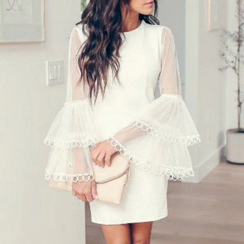 Flare Sleeve Feminino Bodycon Dresses - Image 3