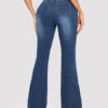 Flared Leg High Waisted Rhinestones Denim Jeans - Image 2