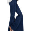 Flared Leg Jeans Buttons Denim Pants For Women - Image 3