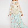 Floral Long Sleeve Pleated Chiffon Maxi Dress - Image 2