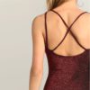 Glamorous Sexy Criss Cross Back Glitter Bodycon Short Dress - Image 5