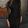 Glitter Cut Out Women Party Bodycon Dress