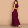 Green Plunge Neck Crisscross Waist Ball Dress - Image 10