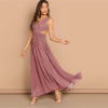 Green Plunge Neck Crisscross Waist Ball Dress - Image 18