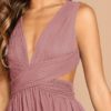 Green Plunge Neck Crisscross Waist Ball Dress - Image 19