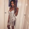 Halter Sexy Deep V-Neck Sequin Bodycon Party Dress - Image 4