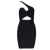 Hollow Out One Shoulder Casual Runway Bodycon Party Dress - Image 2