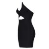 Hollow Out One Shoulder Casual Runway Bodycon Party Dress - Image 3
