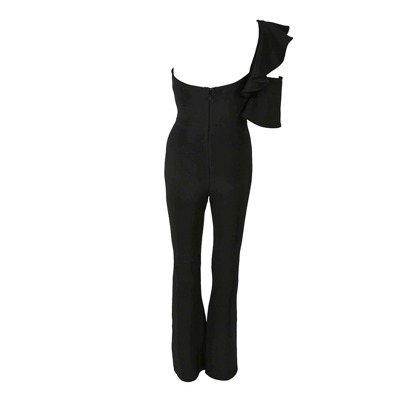Hollow Out One Shoulder Strapless Runway Jumpsuits - Image 3