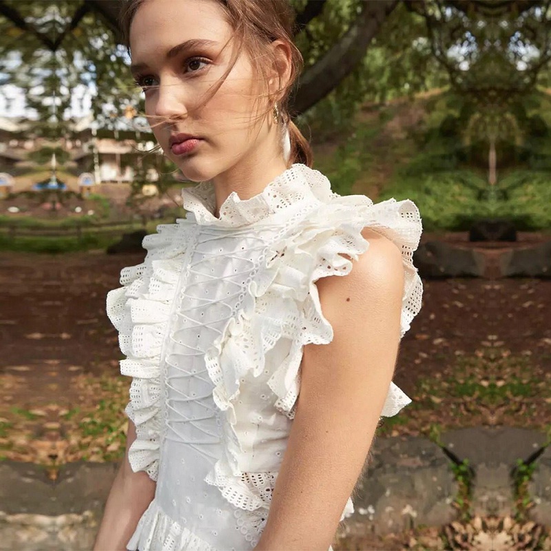 Hollow Out Sexy Ruffles Celebrity Evening Party Mini Club Dress - Image 3