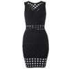 Hollow Out Sexy Sleeveless Celebrity Bodycon Party Dress - Image 3