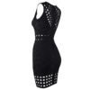 Hollow Out Sexy Sleeveless Celebrity Bodycon Party Dress - Image 4