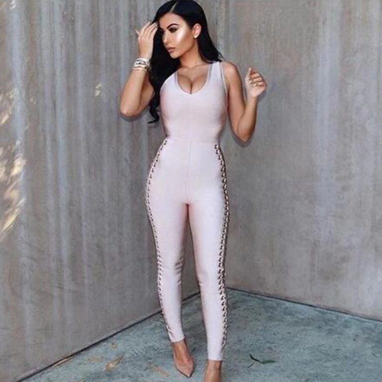 Hollow Out Sexy Sleeveless Runway Party Jumpsuits - Image 3