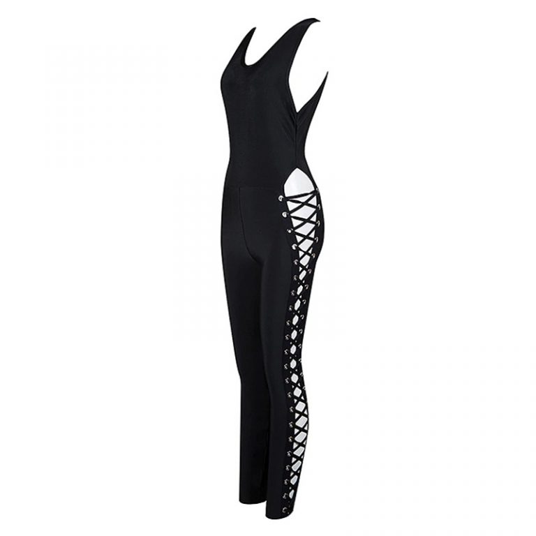 Hollow Out Sexy Sleeveless Runway Party Jumpsuits - Image 7