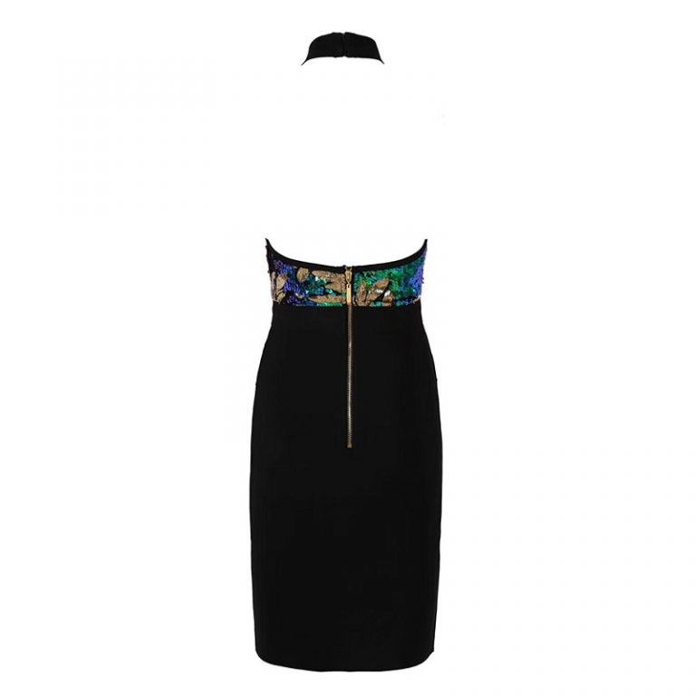Hollow Out Vestidos Sequined Bodycon Club Dress - Image 3