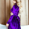 Lace Hem Velvet Choker Design Tie Back Short Dress - Image 3