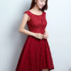 Lace High Low Cocktail Dress Beaded Keyhole Formal Party Dress - Image 5