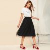 Lady Casual A-Line Mid Waist Midi Skirt - Image 3