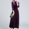 Long Sleeve Velour Split Midi Dress - Image 2