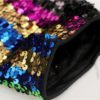 Multicolor Party Highstreet Color Block Sequin Wrap Natural Waist Long Sleeve Dress - Image 8