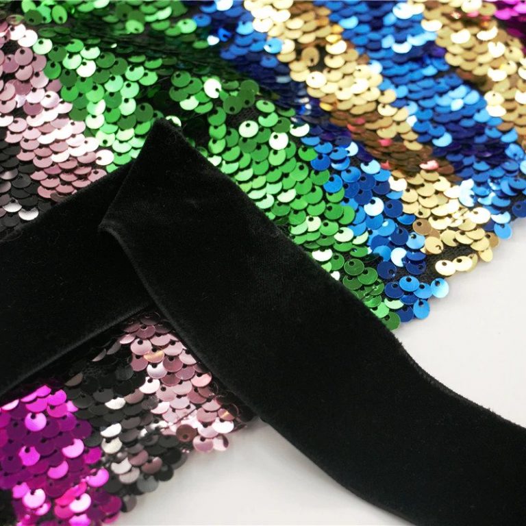 Multicolor Party Highstreet Color Block Sequin Wrap Natural Waist Long Sleeve Dress - Image 9