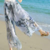 Multicolor Print Oversized Elastic Waist Chiffon Pants for Women - Image 2