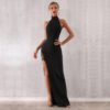 New Bandage Sexy Sleeveless Halter Celebrity Maxi Club Dress - Image 4