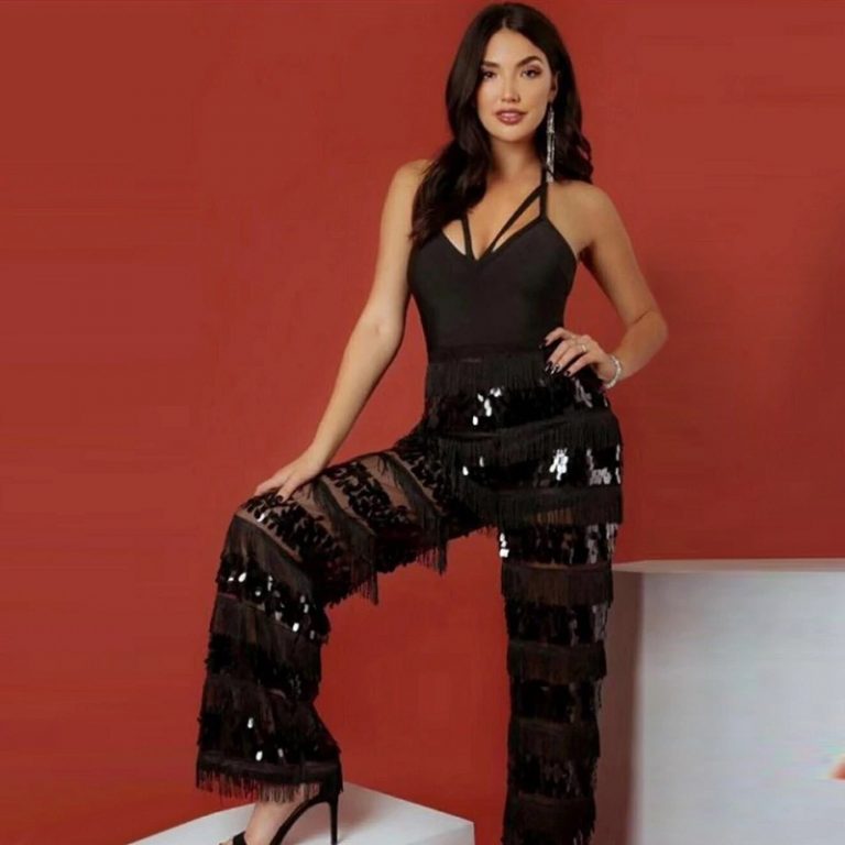 New Elegant Sexy Spaghetti Strap  Celebrity Party Jumpsuit