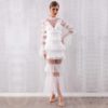 New Fashion Lace Ruffle Long Sleeve Evening Party Maxi Dress - Image 3